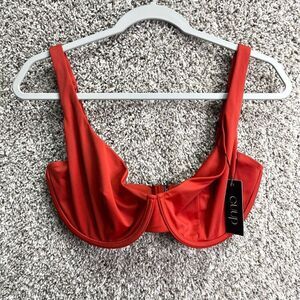 Cuup Bikini Top Women’s 21 The Scoop Lava Orange Swim NWT